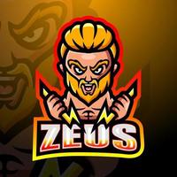 Zeus Maskottchen esport Logo-Design vektor