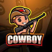 cowboy-maskottchen-esport-logo-design vektor