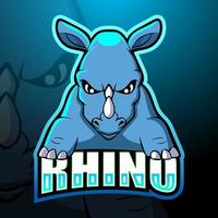 rhino maskot esport logotypdesign vektor
