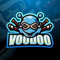 Voodoo-Maskottchen-Esport-Logo-Design vektor