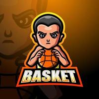 basket pojke spelare maskot logotyp design vektor