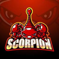 Skorpion-Maskottchen-Esport-Logo-Design vektor