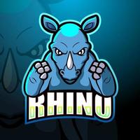 rhino maskot esport logotypdesign vektor