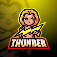 thunder maskot esport logotypdesign vektor