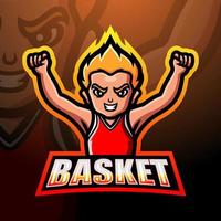 basket pojke spelare maskot logotyp design vektor