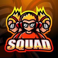 3 Squad Boys Esport-Logo-Design vektor