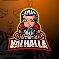 Walhalla-Maskottchen-Esport-Logo-Design vektor