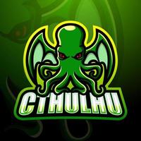 grön cthulhu maskot esport logotypdesign vektor