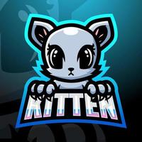 kätzchen maskottchen esport logo design vektor