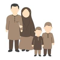 eine glückliche kleine muslimische Familie vektor