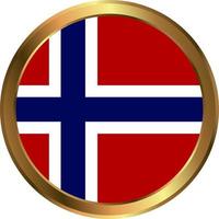 Norwegen Flagge Nationalkreis Schaltfläche Flagge vektor