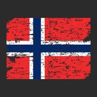 Flagge von Norwegen. Pinsel gemalte Flagge von Norwegen. Flagge von Norwegen mit Grunge-Textur. Vektor-Illustration vektor