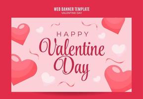 fröhlichen Valentinstag. im Februar gefeiert. plakat, webbanner, raumfläche und hintergrund vektor