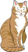 söt sittande katt, vektor färgglad illustration
