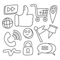 Symbole für soziale Medien und Blogs vektor