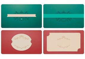 Elegant Smaragd och Korall Etikett Vector Ornament Pack