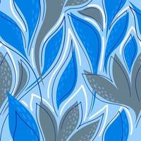 ljusblå sömlös vektorbakgrund med grå abstrakta blommor vektor