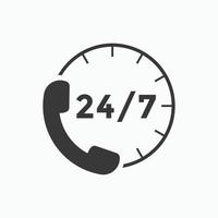 Kundensupport-Symbol. 24-Stunden-Call-Center-Symbolvektor vektor