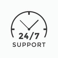 Kundensupport-Symbol. 24-Stunden-Call-Center-Symbolvektor vektor