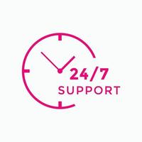 24 Stunden Call-Center-Symbol Vektor 247 Support-Symbol-Zeichen-Schaltfläche Call-Center-Symbol-Symbol-Vorlage