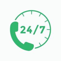 Kundensupport-Symbol. 24-Stunden-Call-Center-Symbolvektor vektor