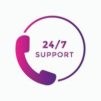 kundsupportikon. 24 timmar call center ikon vektor