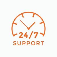 24 Stunden Call-Center-Symbol Vektor 247 Support-Symbol-Zeichen-Schaltfläche Call-Center-Symbol-Symbol-Vorlage
