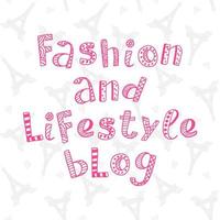 mode- und lifestyle-blog moderner schriftzug vektor