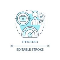 Symbol für das türkisfarbene Konzept der Effizienz. intelligente technologien profitieren von abstrakten ideen dünnen liniendarstellungen. Energieverbrauch reduzieren. isolierte Umrisszeichnung. editierbarer Strich. Arial, unzählige pro-fette Schriftarten verwendet vektor