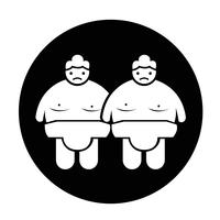 sumo wrestling people icon vektor
