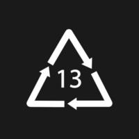Batterie-Recycling-Symbol 13, also z. Vektor-Illustration vektor