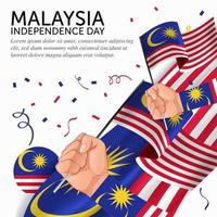 Jubiläumstag der Unabhängigkeit Malaysias. Banner, Grußkarte, Flyer-Design. Poster-Template-Design vektor