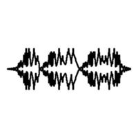 radiovåg trådlös puls ljud musik kontur kontur linje ikon svart färg vektor illustration bild tunn platt stil