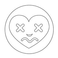 Herz Gesicht Emotion Icon vektor