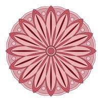 Mandala-Vektor. ein symmetrisches rundes rotes einfarbiges Ornament. ethnische Auslosung vektor