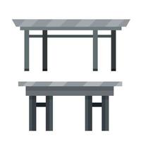 uppsättning bord. moderna grå köksmöbler. vektor