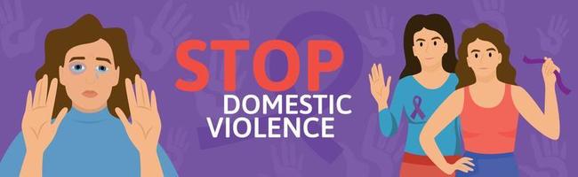 Stoppen Sie die Komposition häuslicher Gewalt vektor