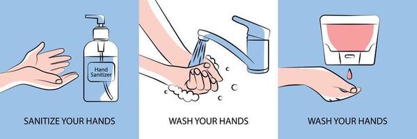 Designkonzept zum Händewaschen vektor