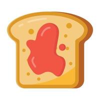 Marmelade auf einem Brot, flache Ikone des Toasts vektor