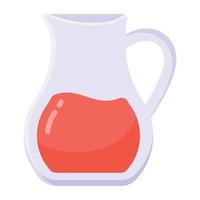 en platt redigerbar ikon för juicekanna, premiumnedladdning vektor