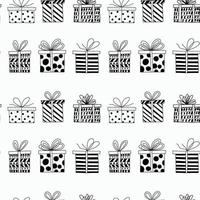 einfaches Muster mit Geschenken für Feiertage schmückt Stoff und Papier vektor