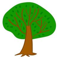 Cartoon grüner Baum isoliert auf weißem Hintergrund. vektor