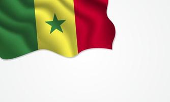 senegal flaggan viftande illustration på isolerade bakgrund vektor