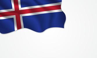 Island flagga viftande illustration med kopia utrymme på isolerad bakgrund vektor