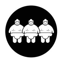 sumo wrestling people icon vektor