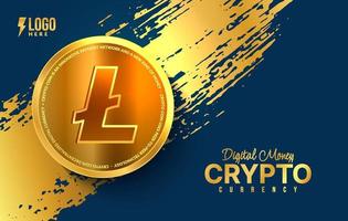 litecoin kryptovaluta bakgrund, digitalt pengautbyte av blockchain-teknik, kryptovalutautvinning och finansiell vektor