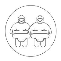 sumo wrestling people icon vektor