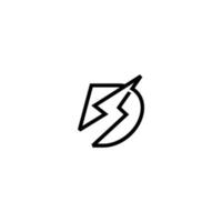 Buchstabe d Bolzen Logo Icon Design Vektor