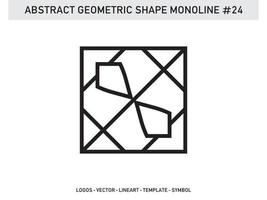 Monoline Lineart geometrische abstrakte Form Fliese Vektor kostenlos