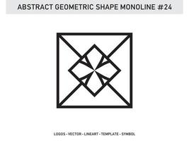 Monoline Lineart geometrische abstrakte Form Fliese Vektor kostenlos